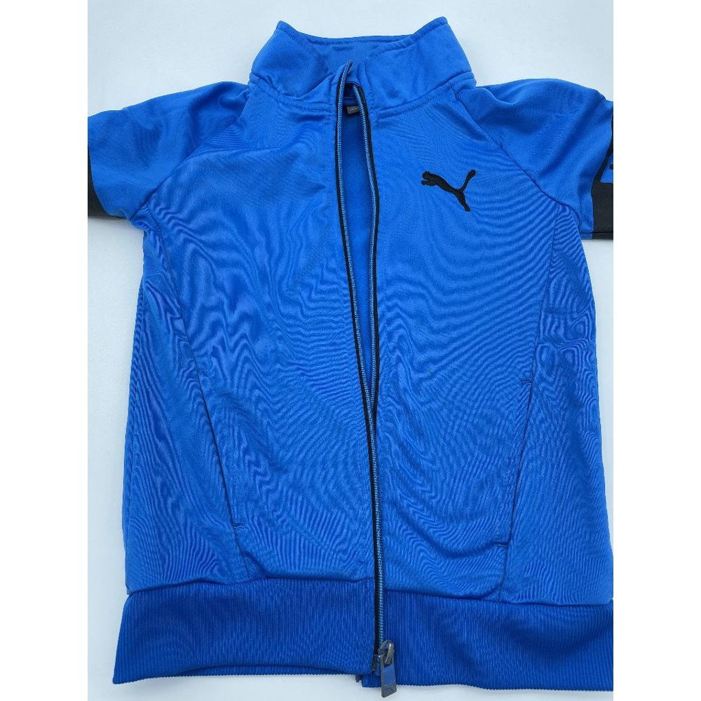 Puma Jacket Kid Child Boy sz 6 Blue & Black Athlet